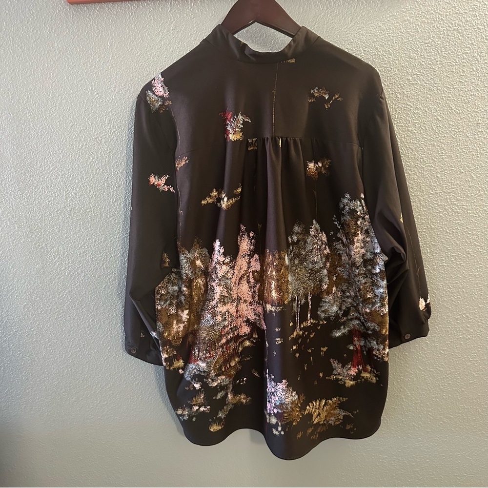 Vintage Lady Winn By TEDDI California Women’s Blouse Tree Scenery - Picture 6 of 13